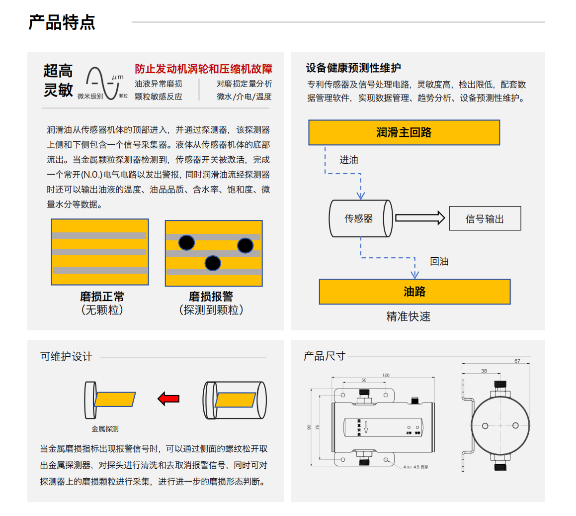 IFM-6通過式潤滑磨損多功能探測器 產(chǎn)品特點